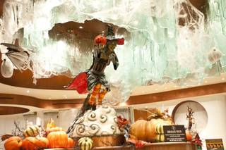 A hand-crafted witch, made up of 60 pounds of chocolate and 30 pounds of fondant, is on display at Jean Philippe Patisserie inside the Bellagio Wed. Oct 19, 2011.